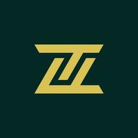 initiale lettre tz ou zt monogramme logo vecteur