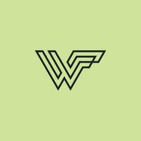 initiale lettre wf ou fw monogramme logo vecteur