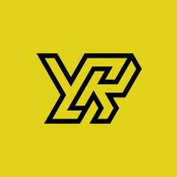 initiale lettre yj ou jy monogramme logo vecteur