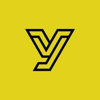 initiale lettre yv ou vy monogramme logo vecteur