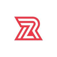 moderne et minimaliste initiale lettre zr ou rz monogramme logo vecteur