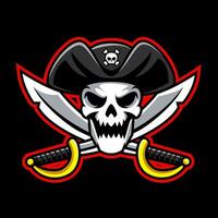 mort pirate mascotte logo vecteur illustration