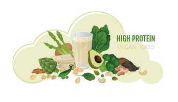 haute protéine nourriture composition vecteur