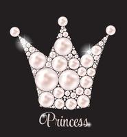 illustration vectorielle de princesse couronne perle fond. vecteur