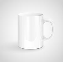 Mug blanc réaliste, vector