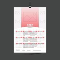 conception de calendrier de couleur rouge 12 mois 2022 vecteur