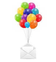 enveloppe avec illustration vectorielle de ballons vecteur