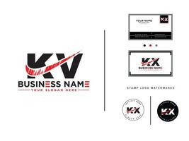 monogramme kv brosse logo art, luxe kv vecteur lettre logo pour magasin