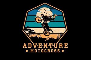 conception de silhouette de motocross d'aventure vecteur