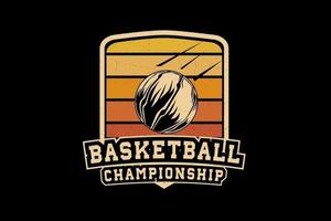 conception de silhouette de championnat de basket-ball vecteur