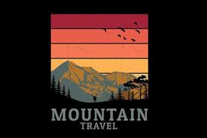 conception de silhouette de voyage en montagne vecteur