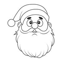 le tête de Père Noël claus. contour dessin de une Nouveau années personnage. Noël vecteur