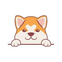 mignonne shiba inu chien dessin animé vecteur illustration