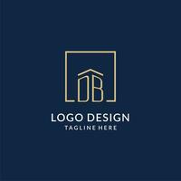 initiale db carré lignes logo, moderne et luxe réel biens logo conception vecteur