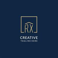 initiale rx carré lignes logo, moderne et luxe réel biens logo conception vecteur