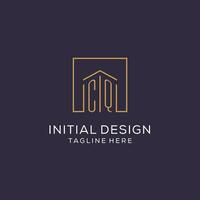 initiale cq logo avec carré lignes, luxe et élégant réel biens logo conception vecteur