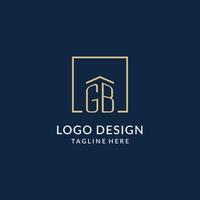 initiale gb carré lignes logo, moderne et luxe réel biens logo conception vecteur