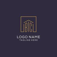 initiale avant JC logo avec carré lignes, luxe et élégant réel biens logo conception vecteur