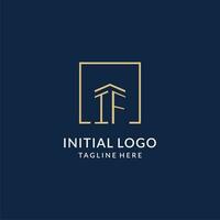 initiale si carré lignes logo, moderne et luxe réel biens logo conception vecteur