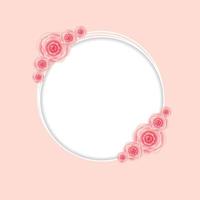 cadre mignon avec illustration vectorielle de fleurs roses vecteur