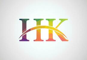 faible poly et alphabets hk lettre logo conception avec Créatif signe, vecteur illustration