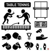 illustration d'icône de tennis de table isolé vecteur