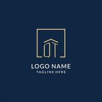 initiale qt carré lignes logo, moderne et luxe réel biens logo conception vecteur
