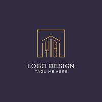 initiale yb logo avec carré lignes, luxe et élégant réel biens logo conception vecteur