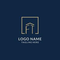 initiale pi carré lignes logo, moderne et luxe réel biens logo conception vecteur