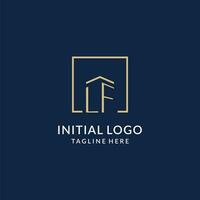 initiale si carré lignes logo, moderne et luxe réel biens logo conception vecteur