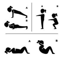 exercice pose pour illustration de pictogrammes sains vecteur