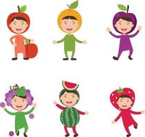 costumes de fruits vecteur d'enfants