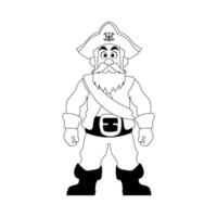 marrant et strict homme pirate. gars dans une pirate costume. coloration style vecteur