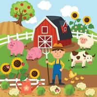 production agricole,paysage rural.illustration. vecteur