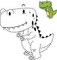 illustration du jeu éducatif pour les enfants et livre de coloriage-dinosaure vecteur