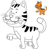 illustration du jeu éducatif pour les enfants et livre de coloriage-chat vecteur