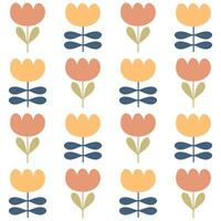 contemporain sans couture modèle avec tulipes fleurs dans Facile scandinave style. minimaliste impression pour tee, papier, tissu, textile. vecteur