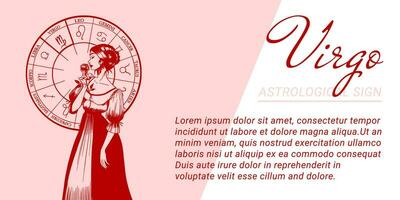 vecteur bannière ou modèle avec magnifique femme. concepts de zodiaque, astrologique signe.