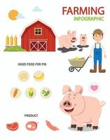 infographie de la ferme porcine, illustration vecteur