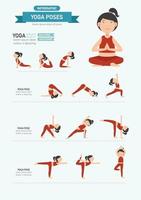 pose de yoga infographics.vector vecteur