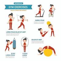 exercice de gym infographics.vector vecteur