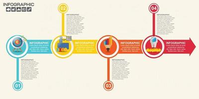 le vecteur de conception infographique et les icônes peuvent être utilisés pour le flux de travail.