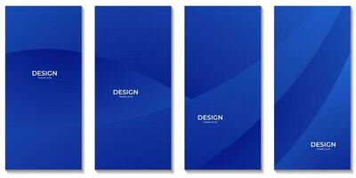 ensemble de brochures avec abstrait bleu Contexte vecteur
