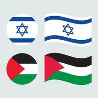 drapeau de Israël et Palestine vecteur illustration.