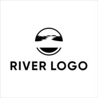 rivière monter vallée logo conception vecteur