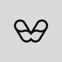 minimaliste lettre w logo vecteur