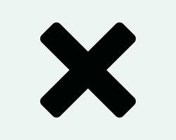 Annuler icône supprimer retirer révoquer restreindre limité éliminer interdit X traverser proche faux noir blanc ligne contour forme signe symbole eps vecteur