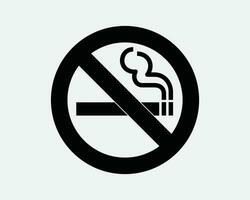 non fumeur signe cigarettes interdit ne pas permis ne peux pas interdire interdire fumée gratuit zone avertissement Arrêtez noir blanc contour ligne forme icône symbole eps vecteur