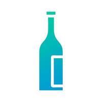 verre du vin icône solide pente vert bleu Couleur Pâques symbole illustration. vecteur