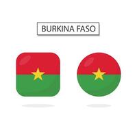 drapeau de burkina faso 2 formes icône 3d dessin animé style. vecteur